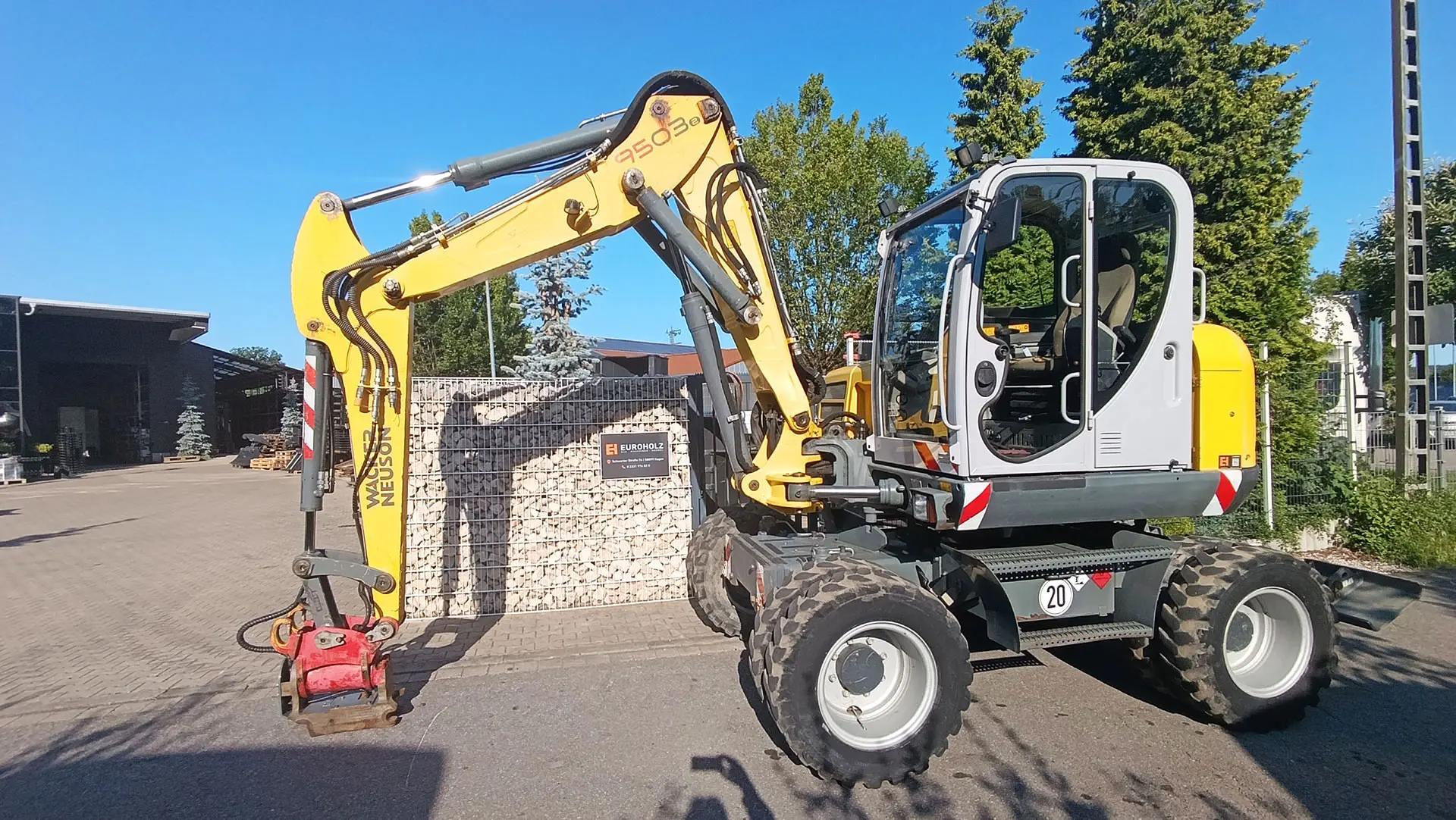 Mobilbagger Wacker Neuson 9503 mit 2 Fahrstufen, Powertilt (hydr. Schwenkmotor), Schnellwechsler Martin,  Verstellausleger