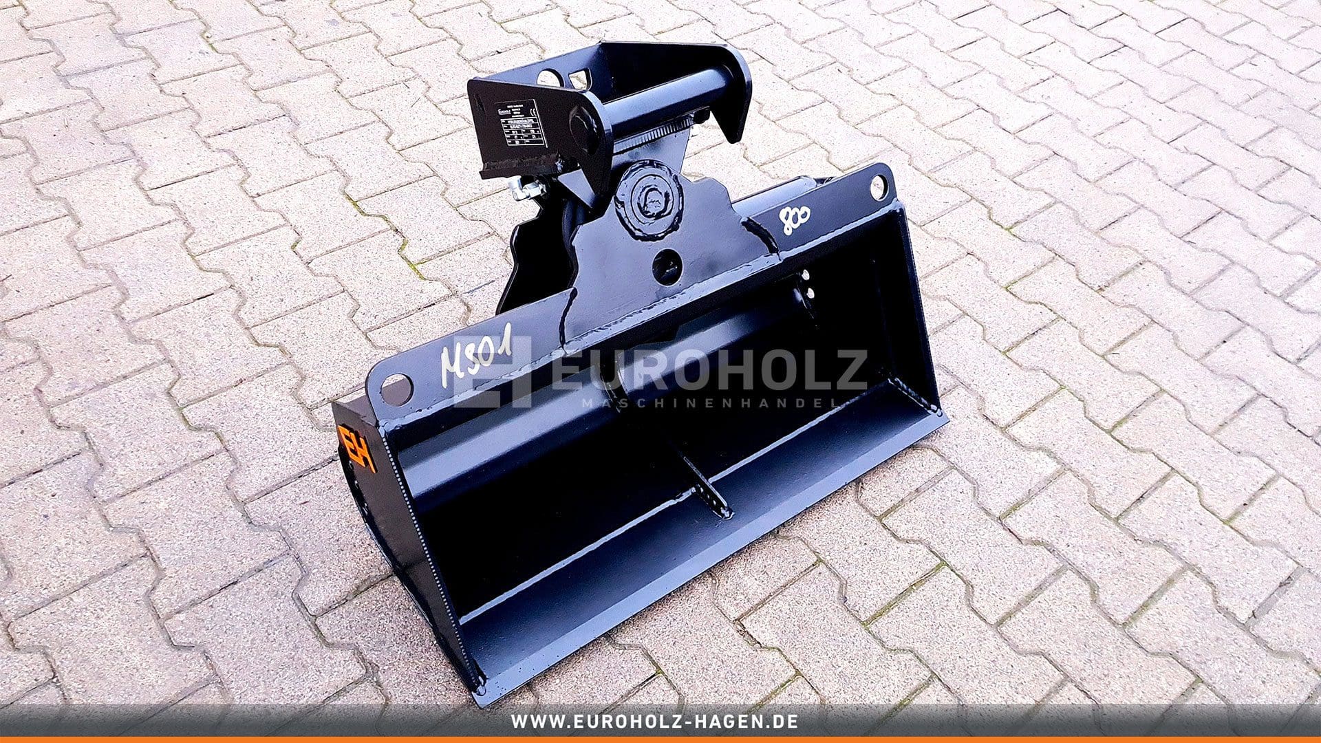 Hydraulic ditch cleaning bucket suitable for Lehnhoff MS01 / 800 mm / cat. 1K / with load holding valve