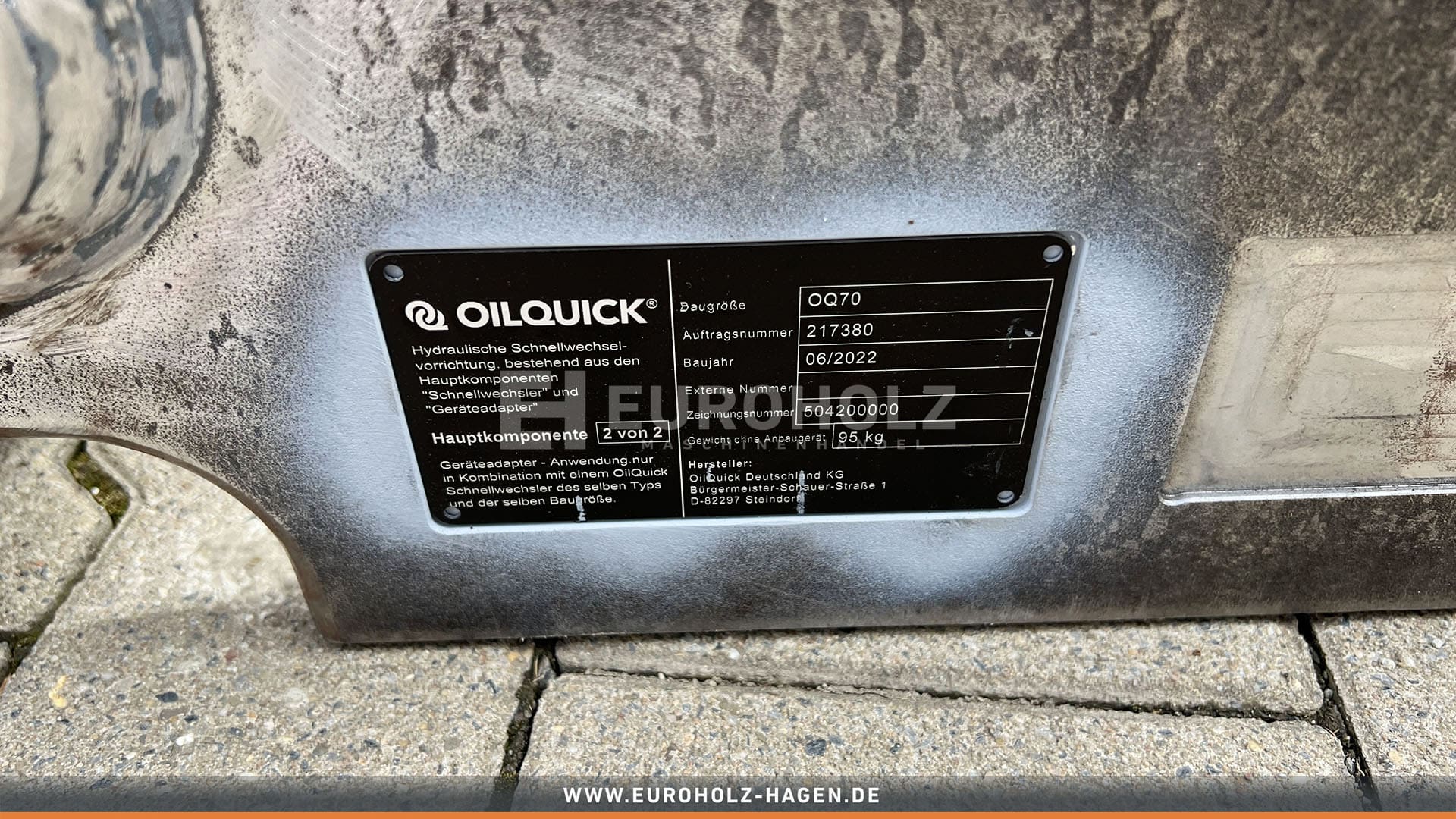 Geräterahmen OilQuick OQ70 / mit Kupplungssatz