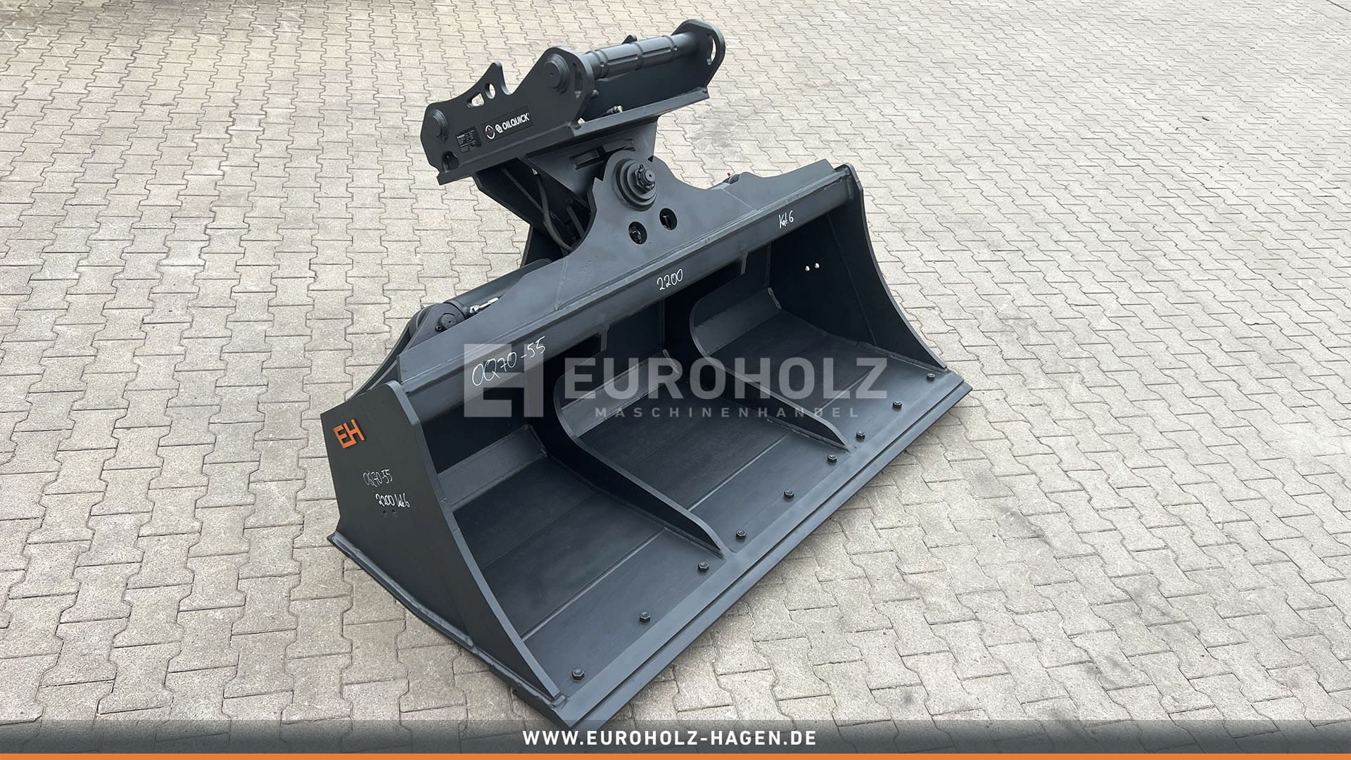 Hydraulic ditch cleaning bucket suitable for OilQuick OQ70-55 / 2200 mm / cat. 6G /with bolt-on cutting edge