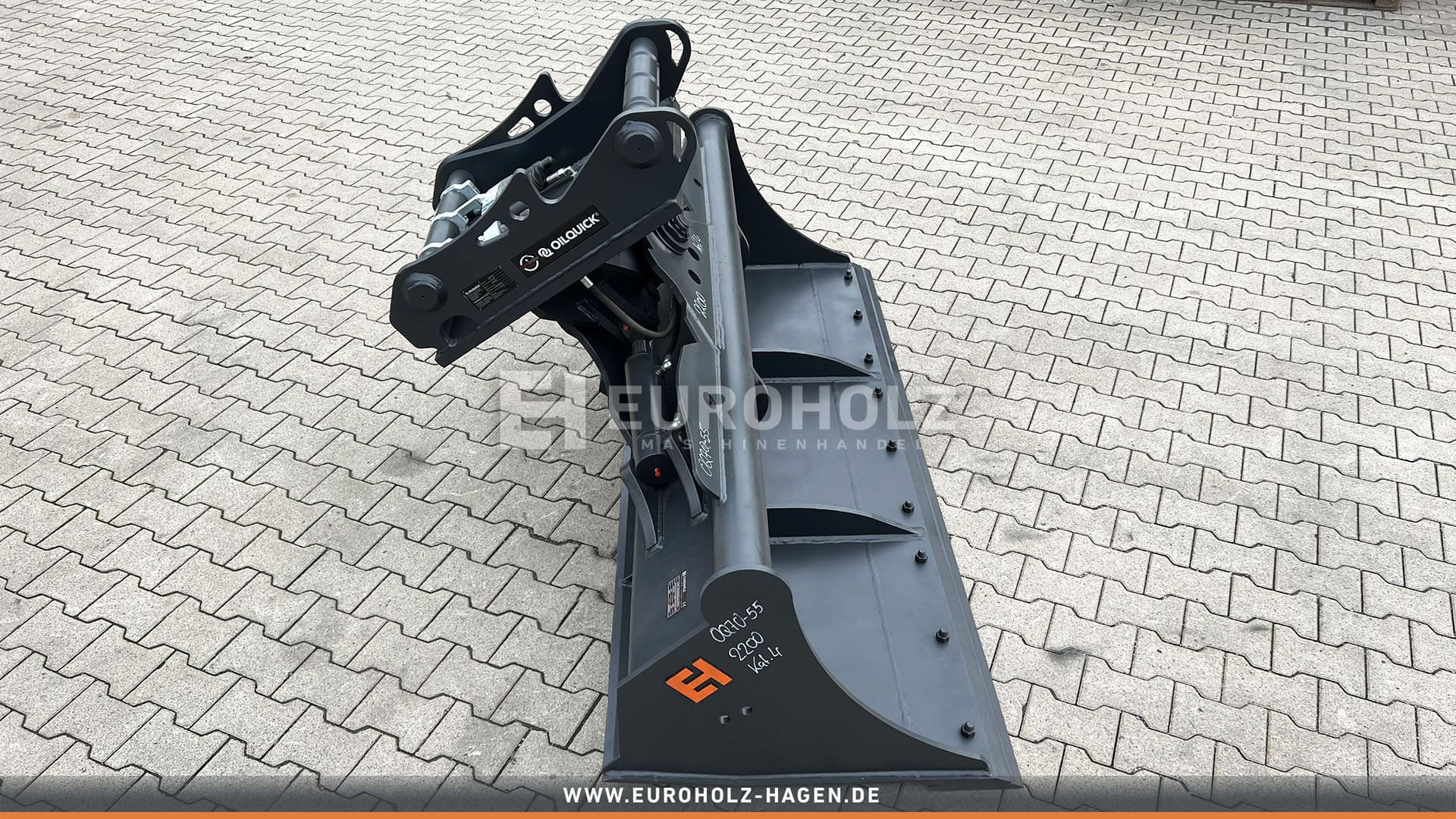 Hydraulic ditch cleaning bucket suitable for OilQuick OQ70/55 / 2200 mm / cat. 4G / with bolt-on cutting edge